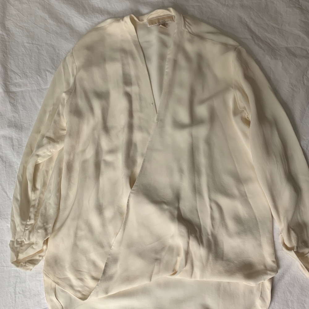 Michael Kors Cream Silk Blouse